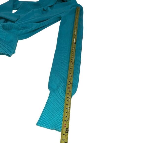 Express Teal V-Neck Sweater - Size Small - Picture 7 of 9